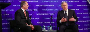 Jan Sveynar and EU Pres. Antonio Tajani speaking together on a panel 